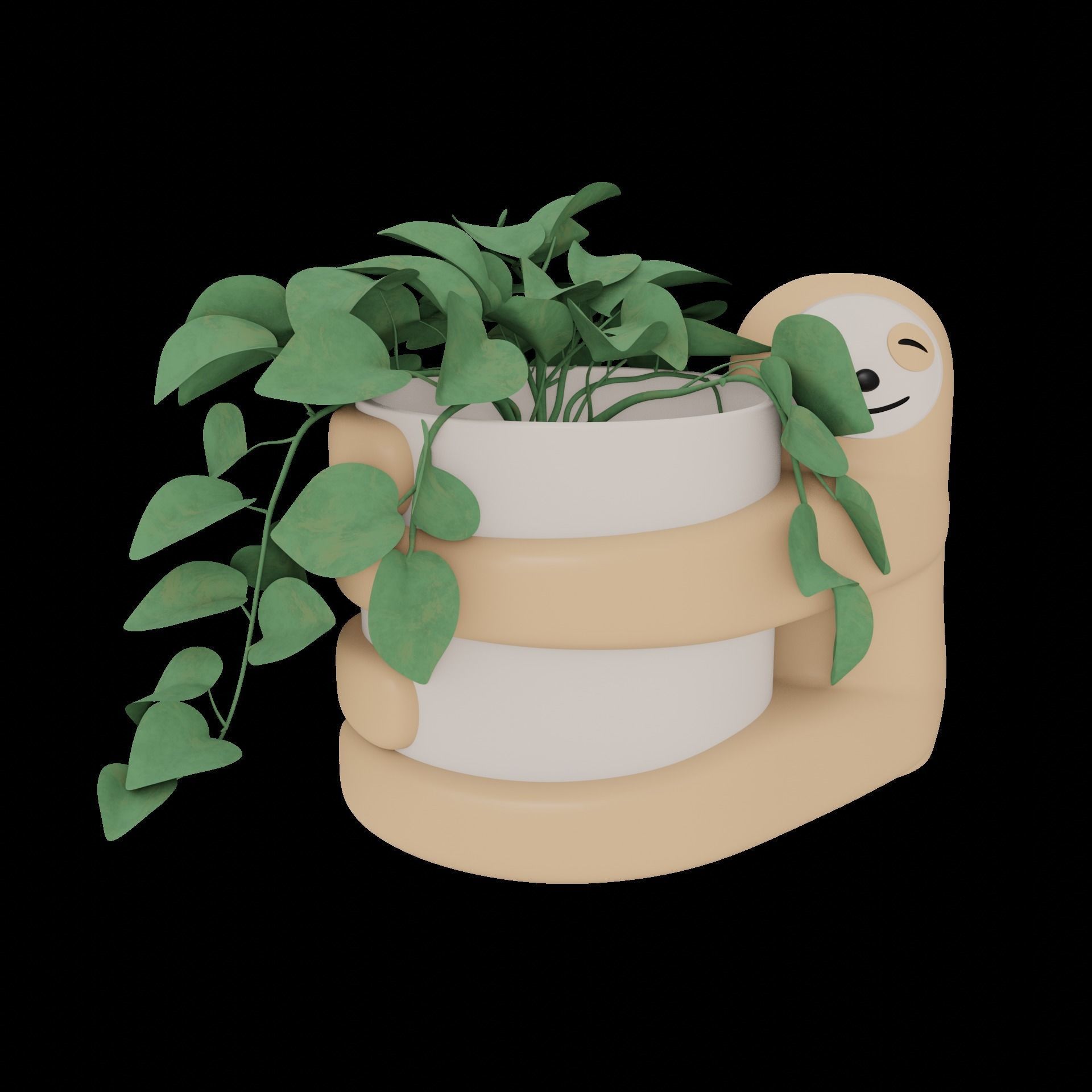 Sloth Planter Pot Organiser 3D print model_8