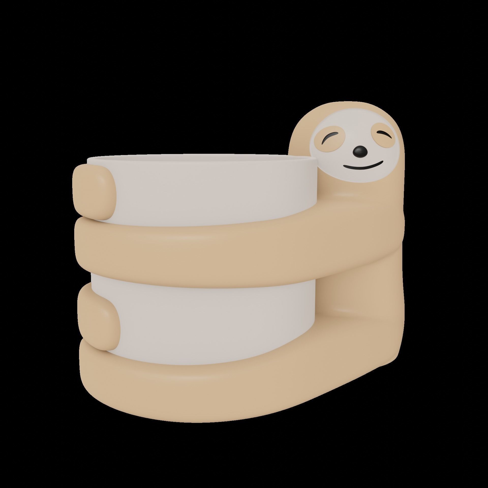 Sloth Planter Pot Organiser 3D print model_2