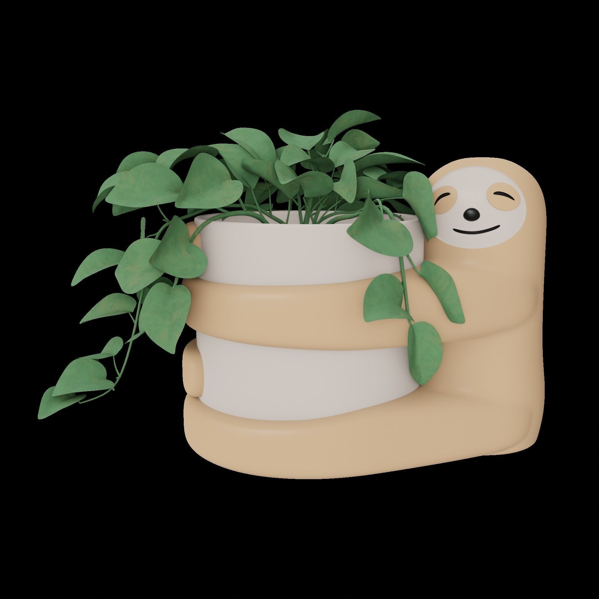 Sloth Planter Pot Organiser 3D print model_11