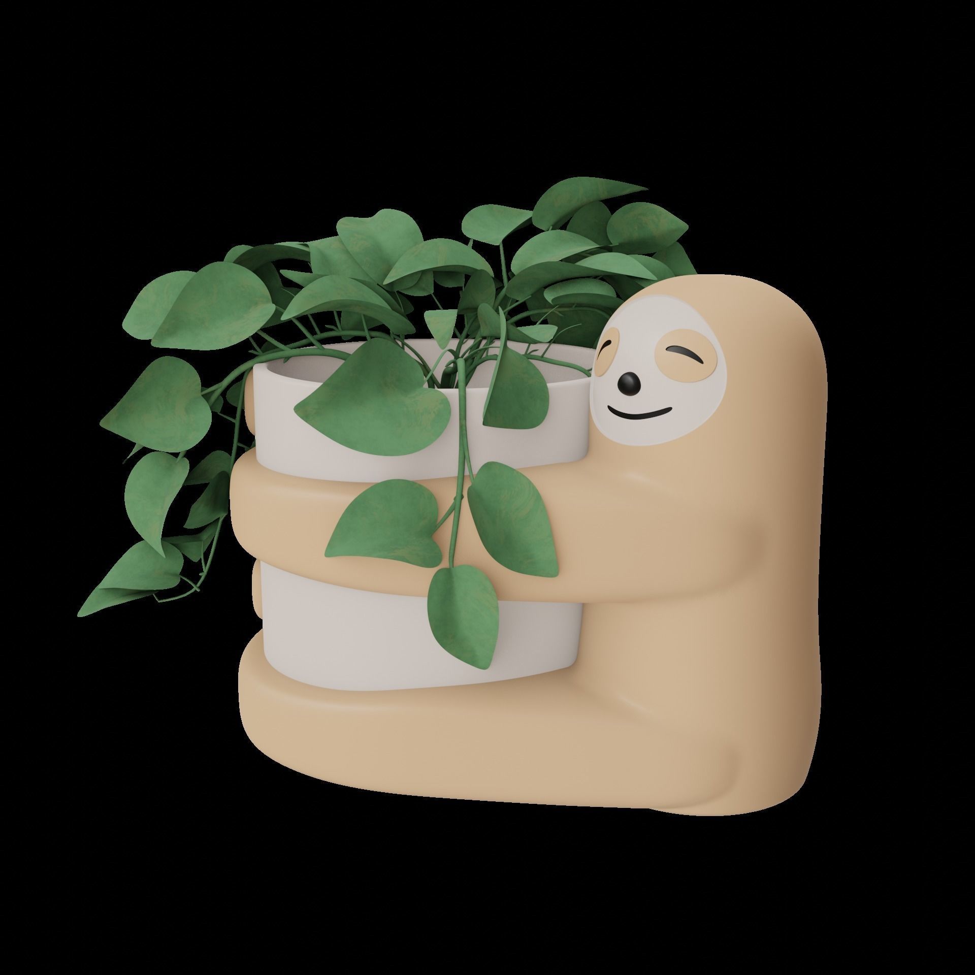 Sloth Planter Pot Organiser 3D print model_9