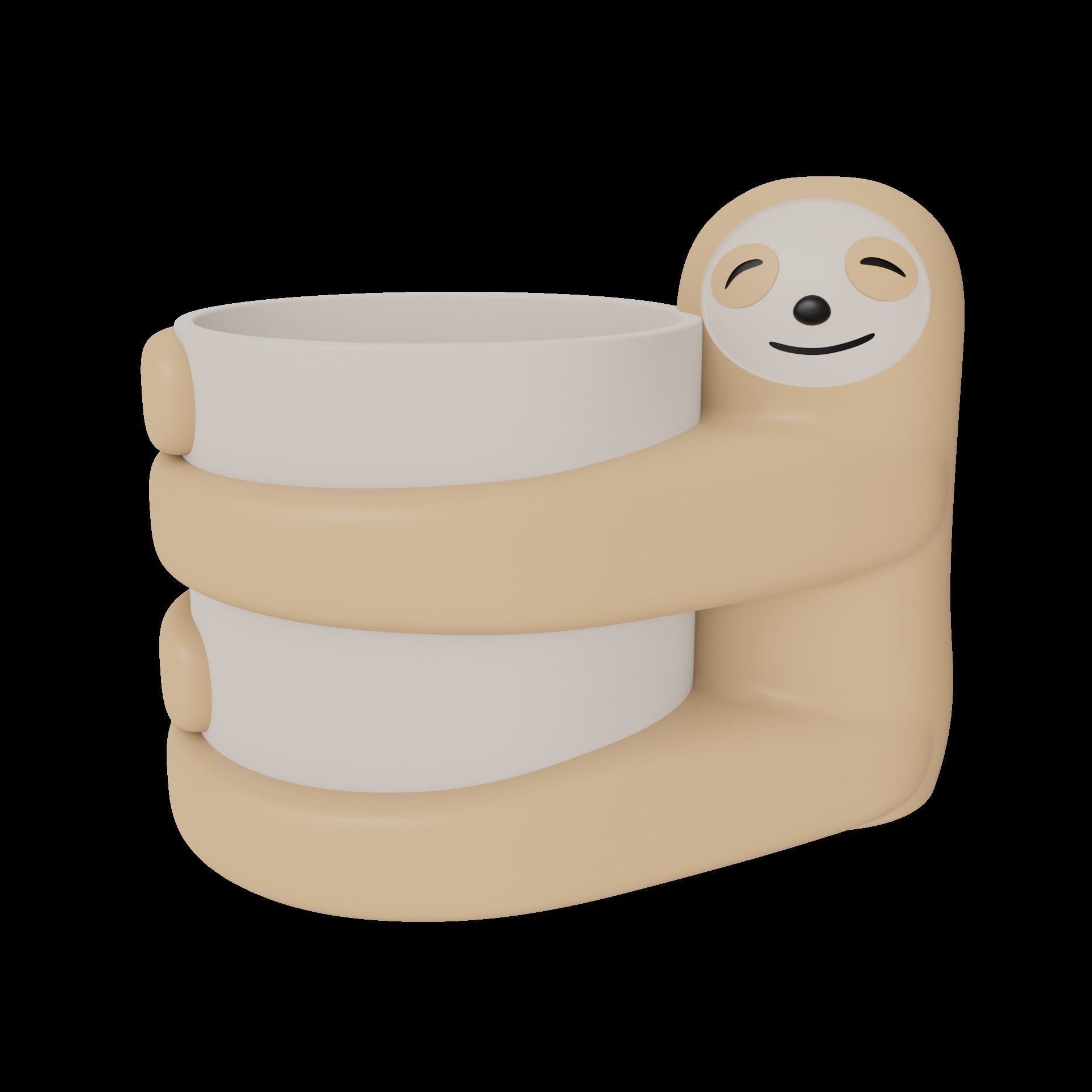Sloth Planter Pot Organiser 3D print model_6