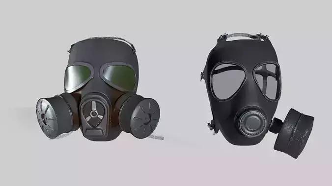Gas Protection Mask and Hazmat Mask   3D model
