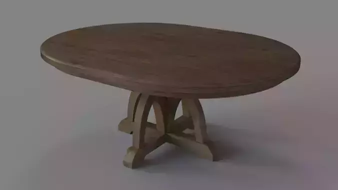 Dining Room Corsica Round Dining Table With Leaf 3D model