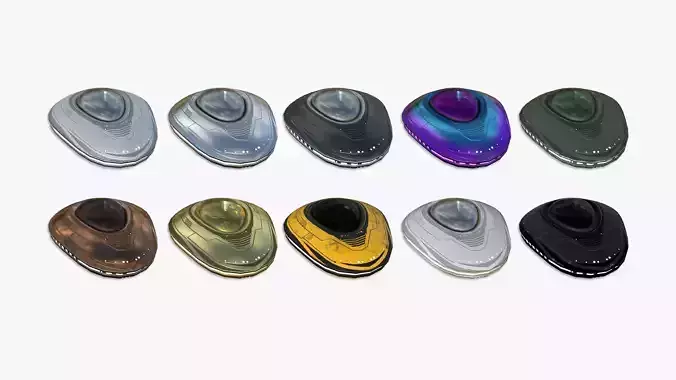 10 Alien Spaceship UFO C Collection - Sci Fi Spacecraft Design 