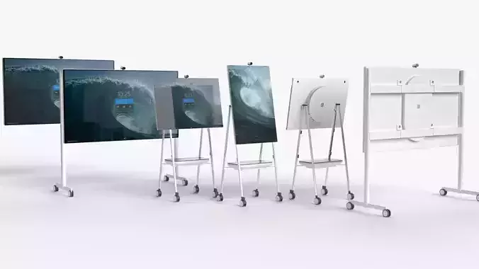 Microsoft Surface Hub 2S 85 inch and 50 inch Low-poly 3D model