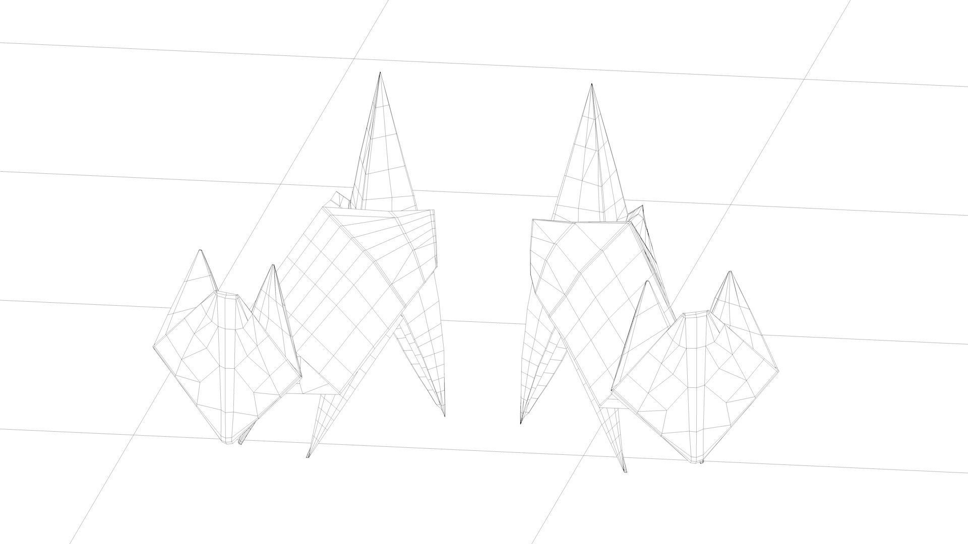 Fox origami lowpoly origami animal 3D model_3