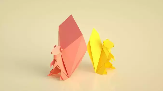 squirrel origami origami animal lowpoly