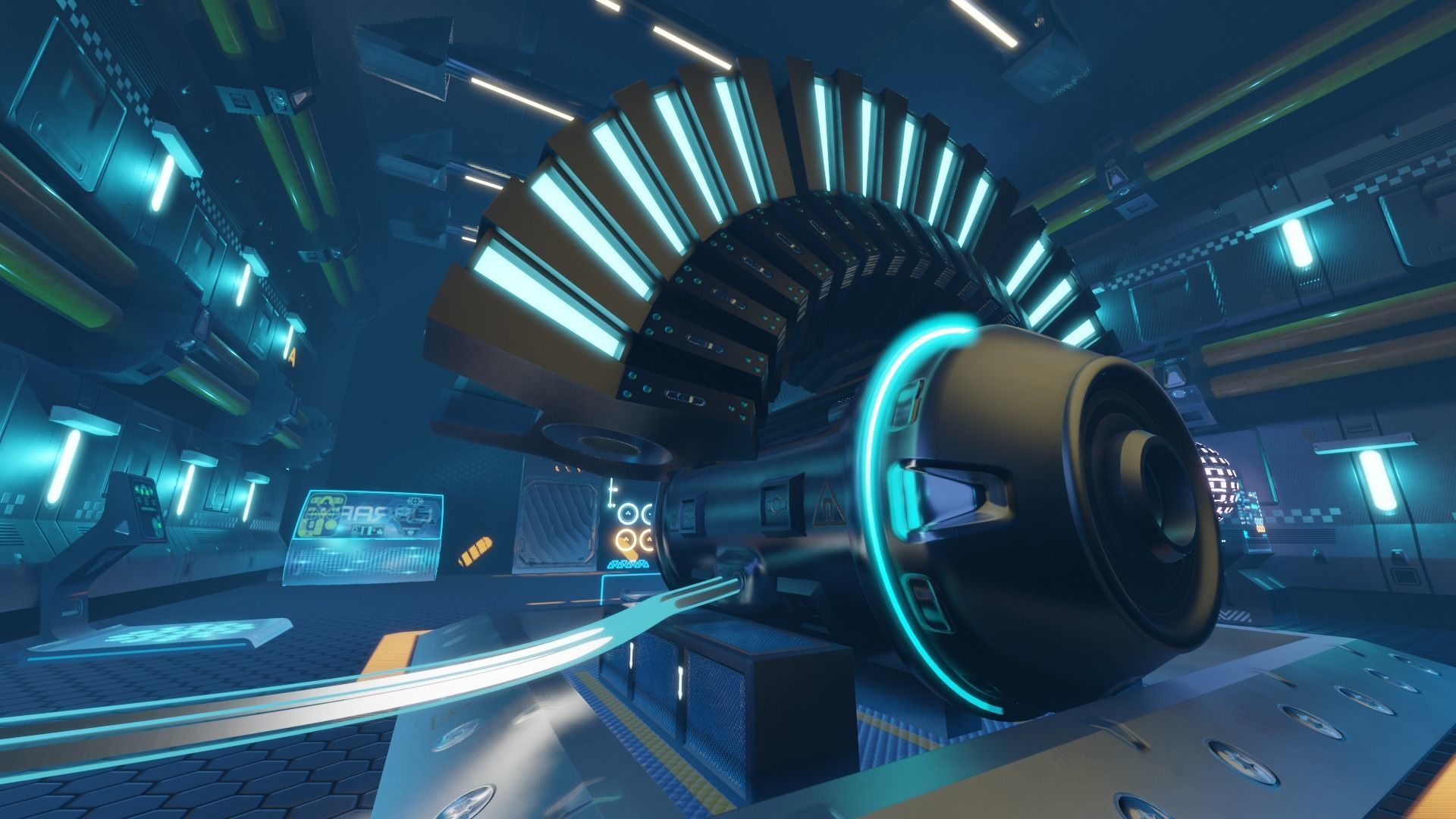 Futuristic Sci-Fi Generator Room Low-poly 3D model_6