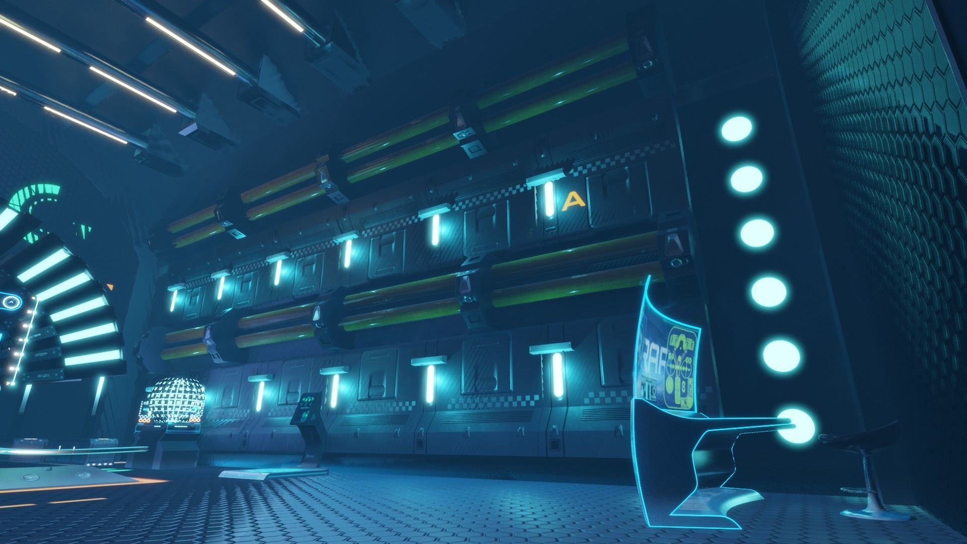 Futuristic Sci-Fi Generator Room Low-poly 3D model_11