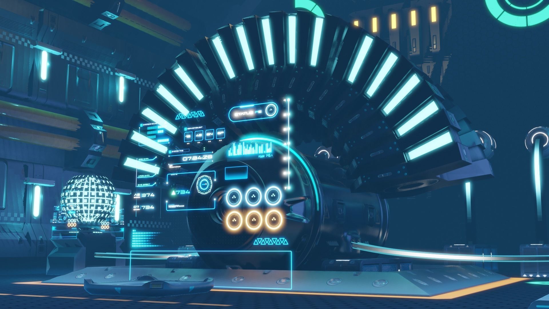 Futuristic Sci-Fi Generator Room Low-poly 3D model_13