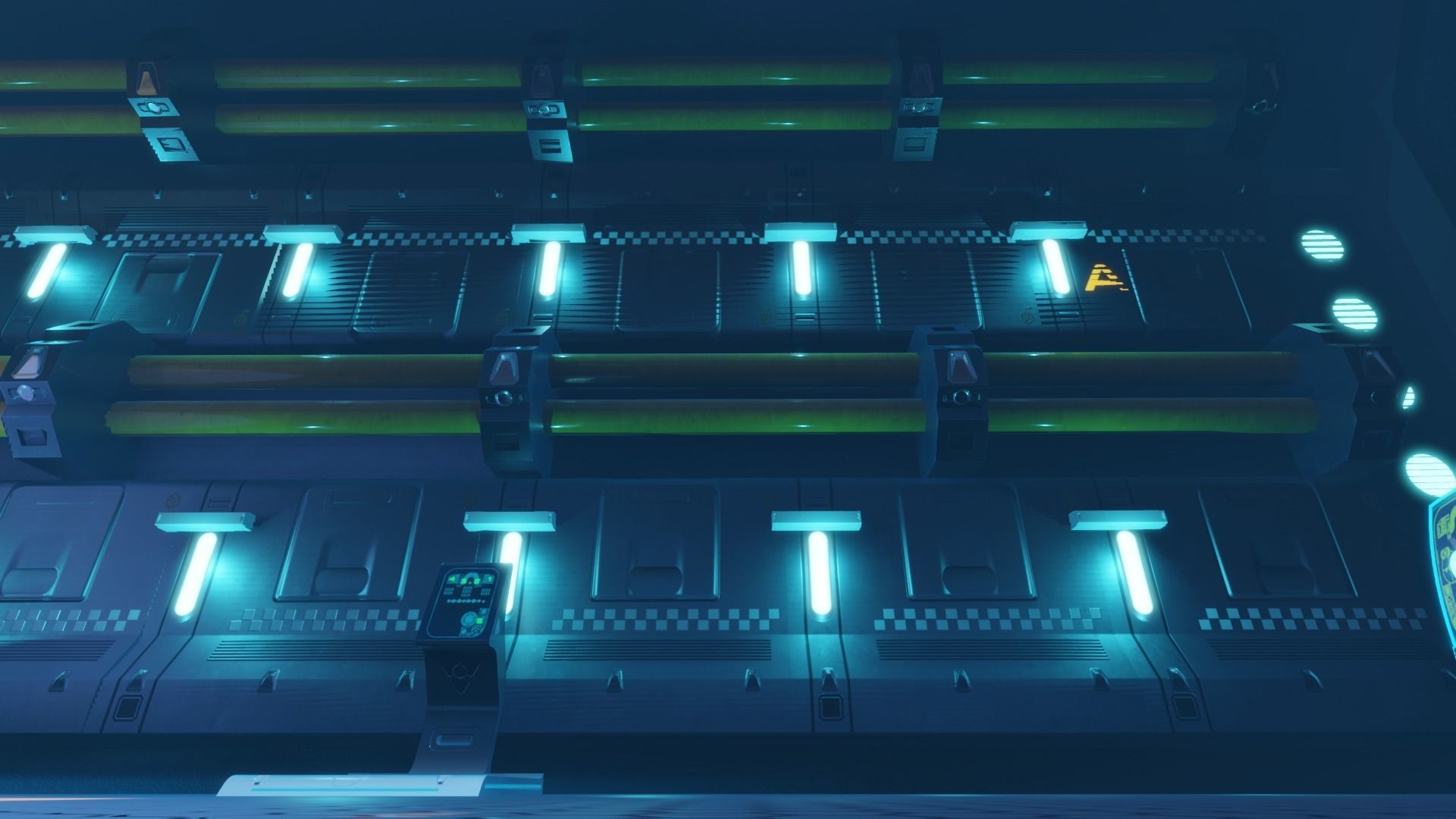 Futuristic Sci-Fi Generator Room Low-poly 3D model_4