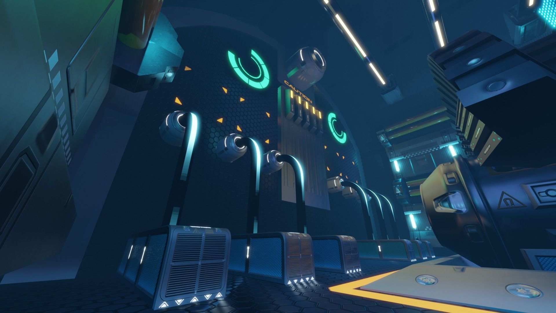 Futuristic Sci-Fi Generator Room Low-poly 3D model_7