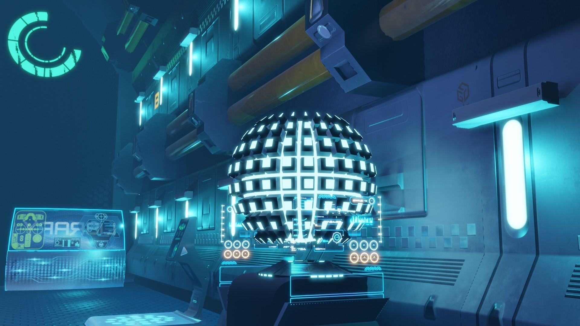 Futuristic Sci-Fi Generator Room Low-poly 3D model_15