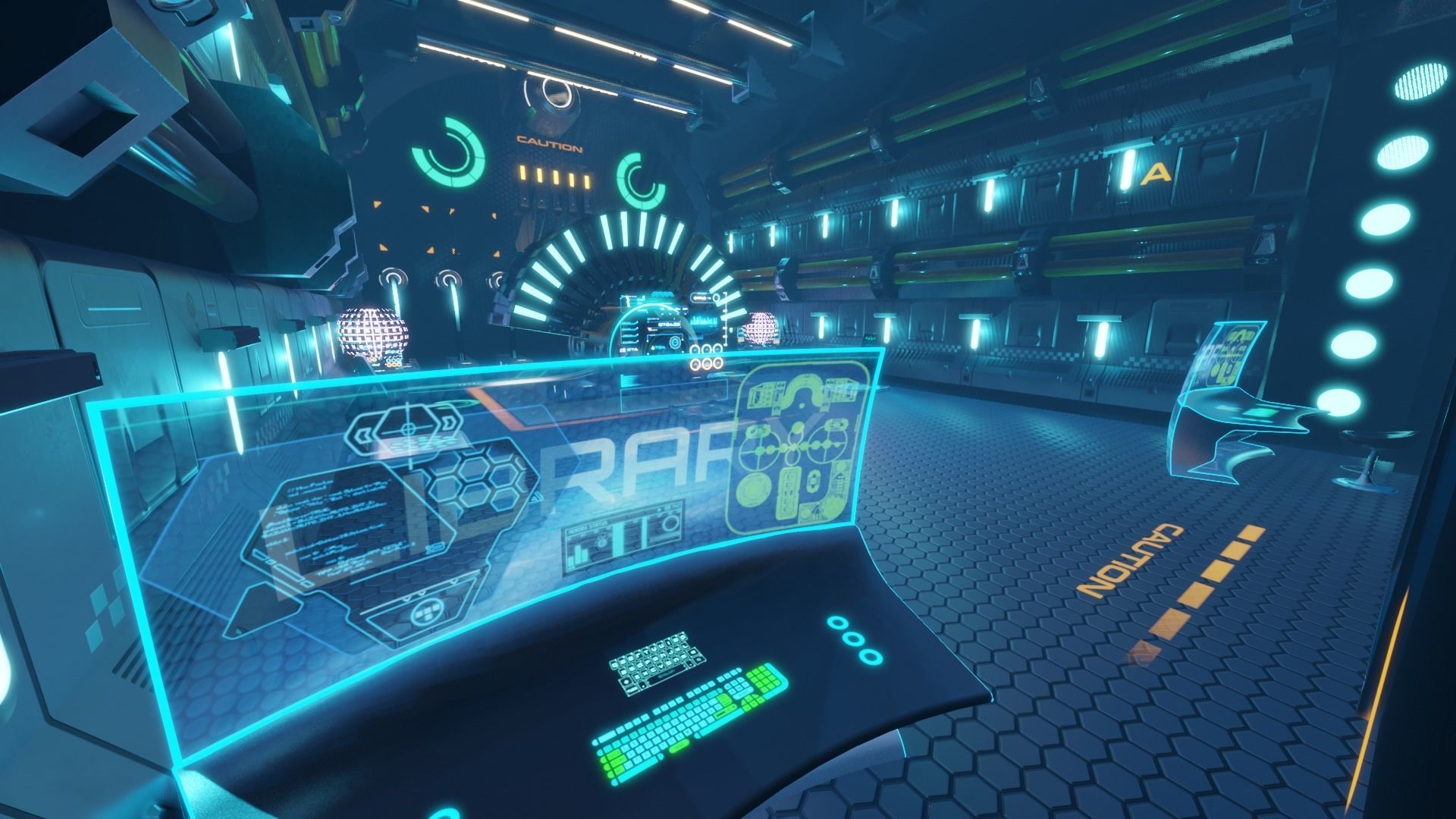 Futuristic Sci-Fi Generator Room Low-poly 3D model_5