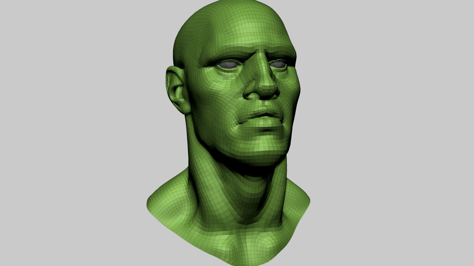 Stylized Male Head E 3D model_13