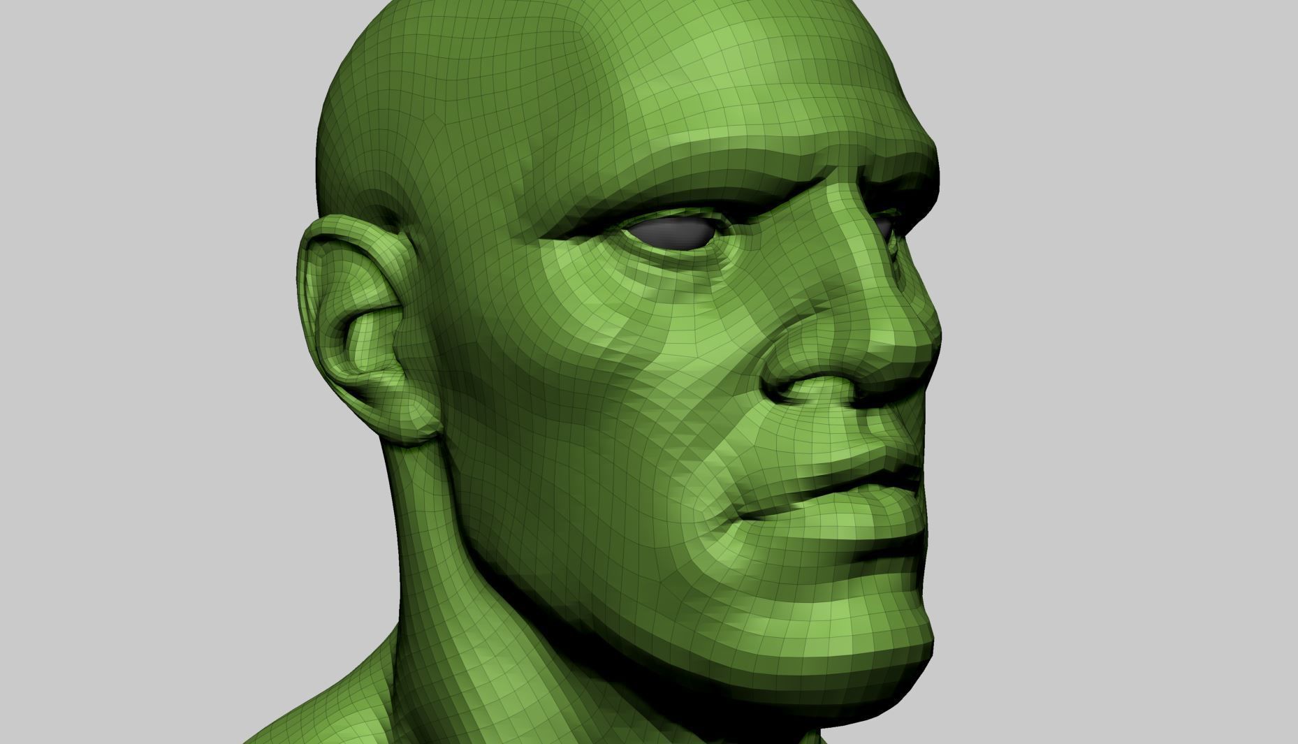 Stylized Male Head E 3D model_11