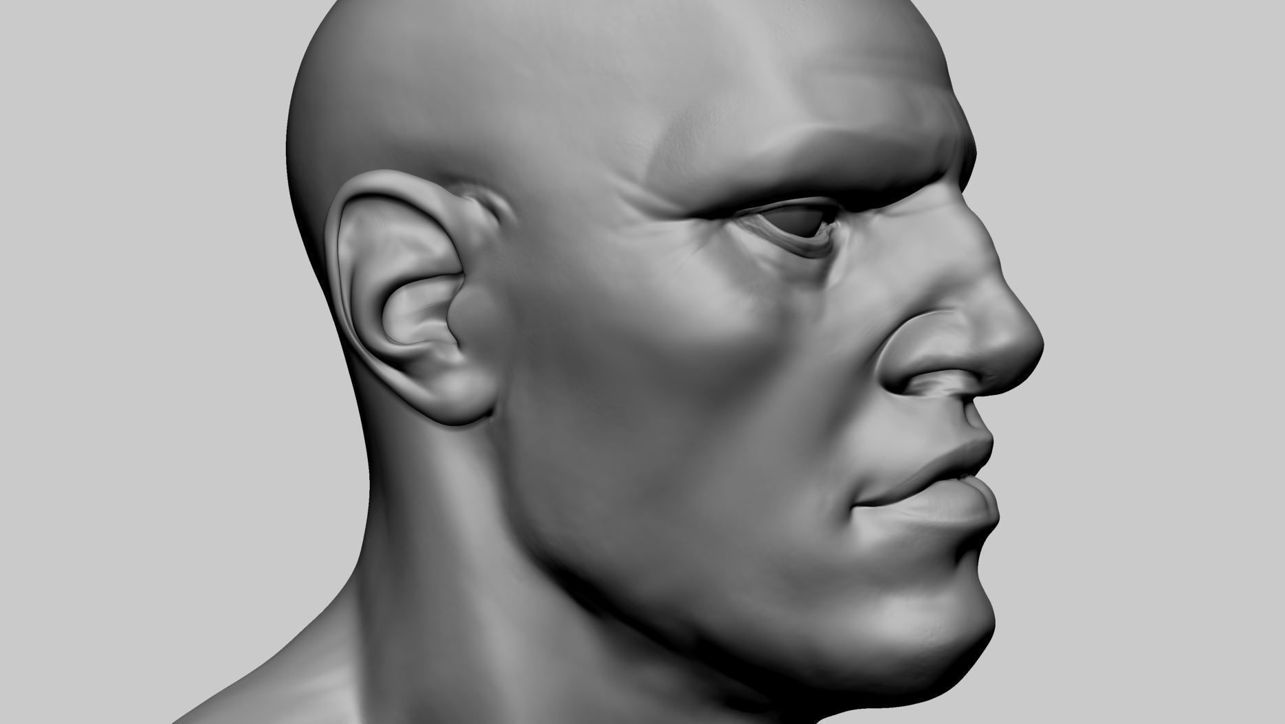 Stylized Male Head E 3D model_10