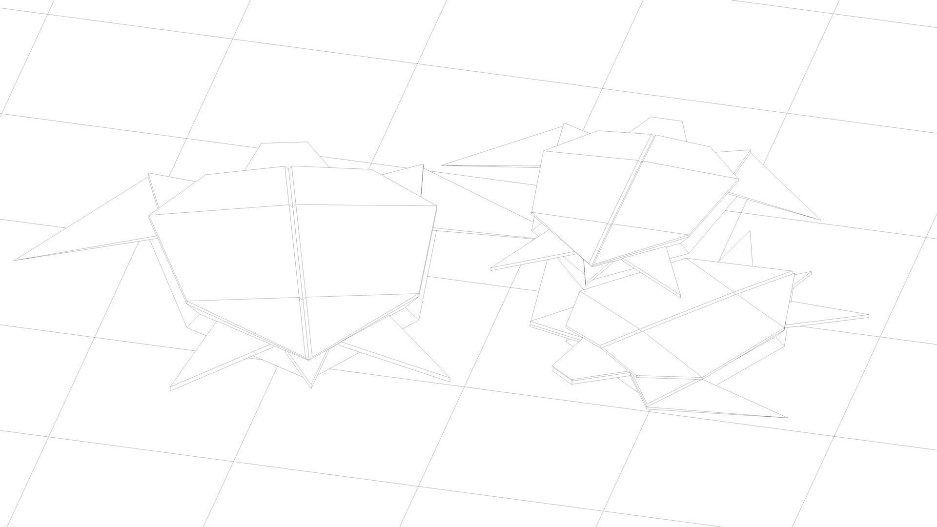 turtle origami origami animal lowpoly 3D model_3