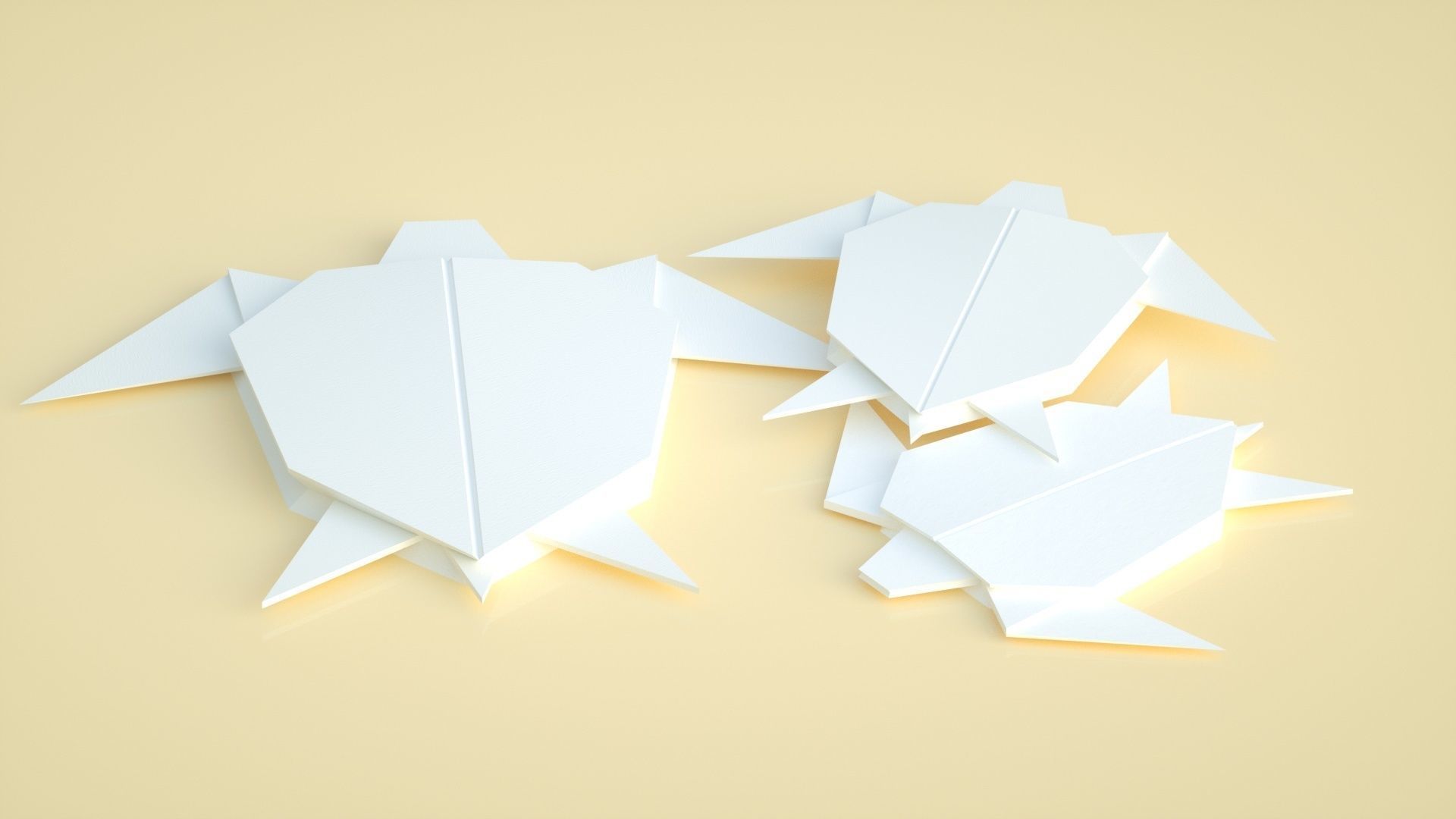 turtle origami origami animal lowpoly 3D model_1