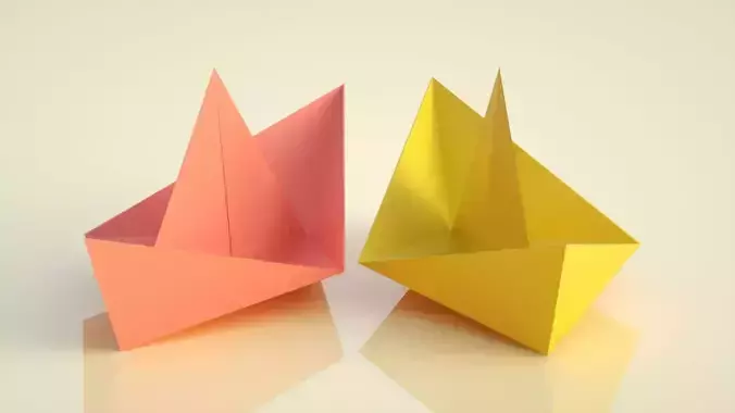 boat origami origami boat lowpoly