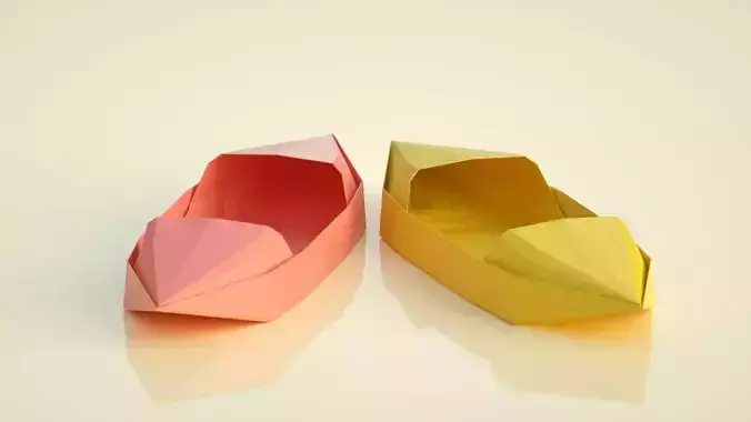 boat origami origami boat lowpoly