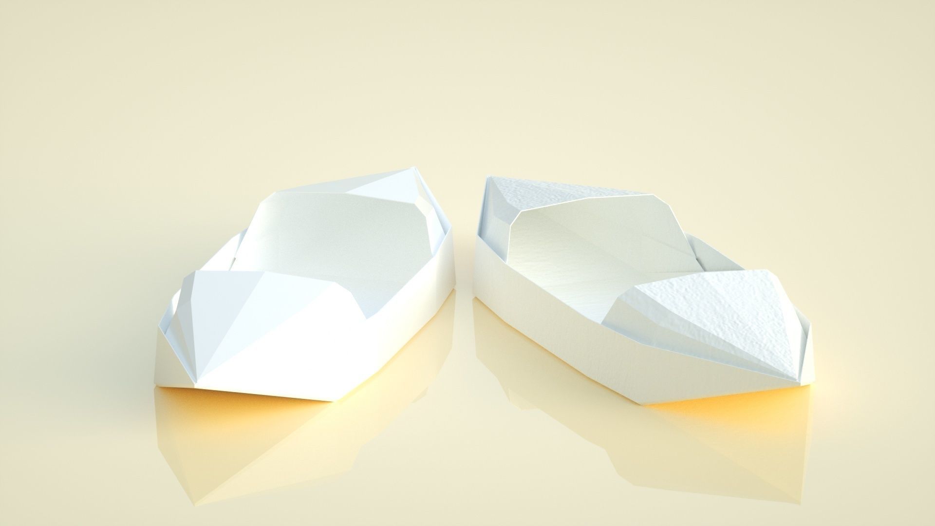boat origami origami boat lowpoly 3D model_2