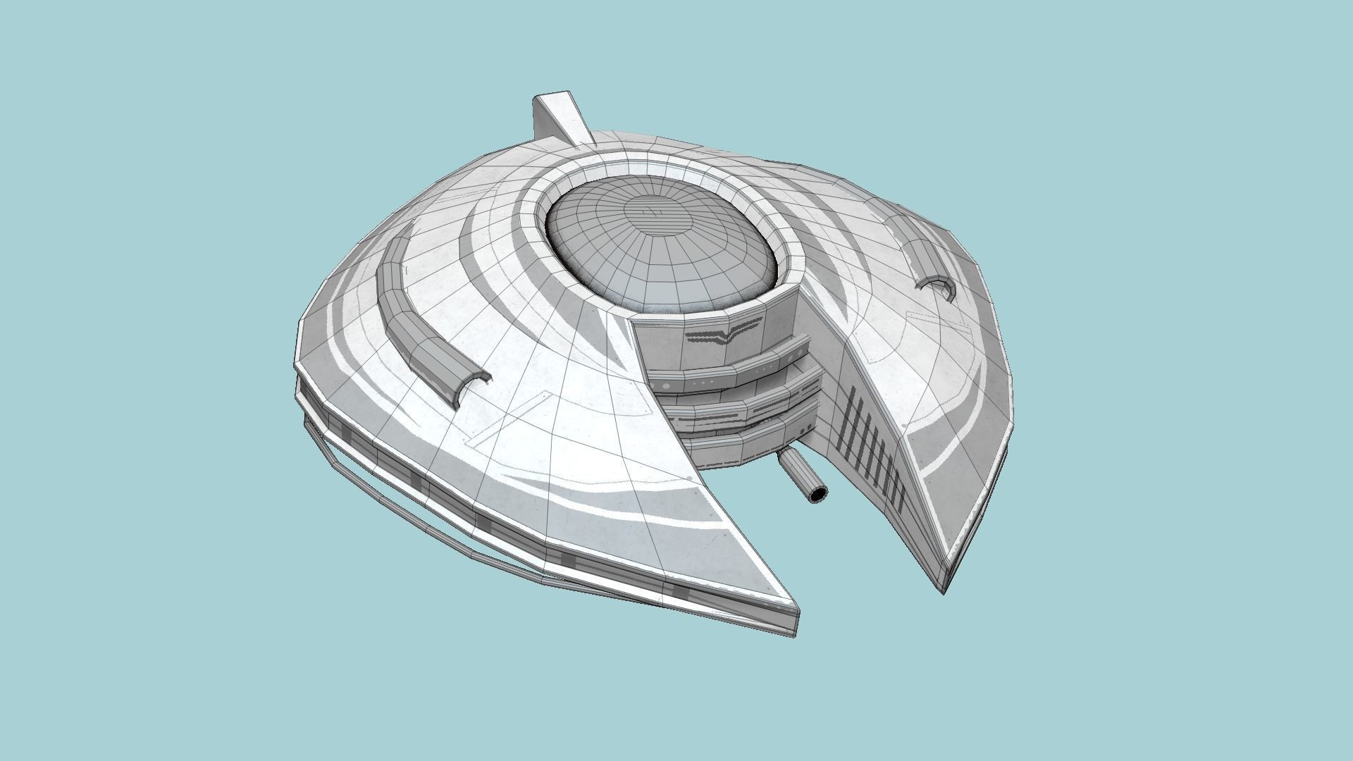 3D model Alien Spaceship UFO D01 Steel - Sci Fi Spacecraft Design VR ...