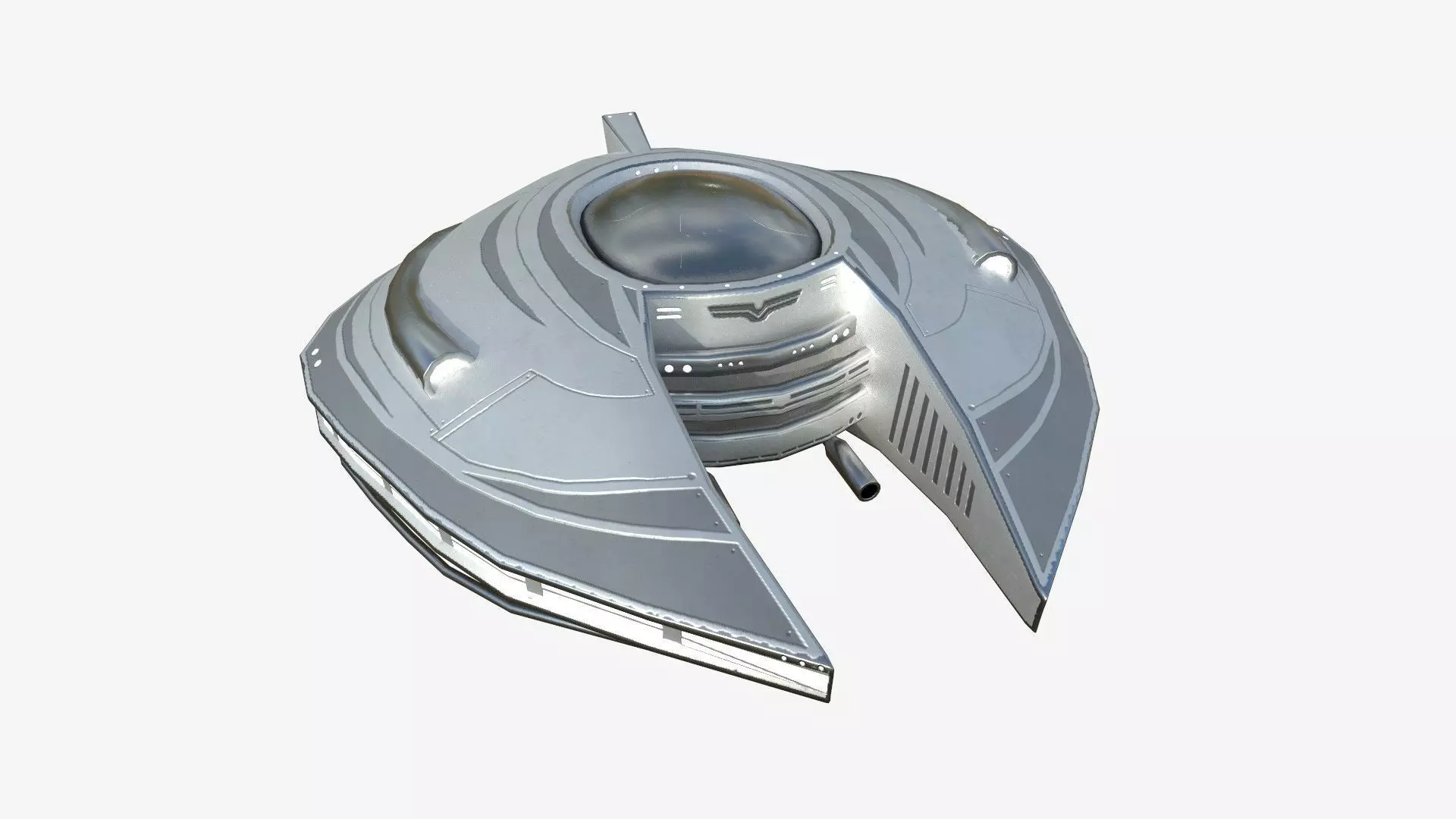 Alien Spaceship UFO D01 Steel - Sci Fi Spacecraft Design Low-poly 3D model