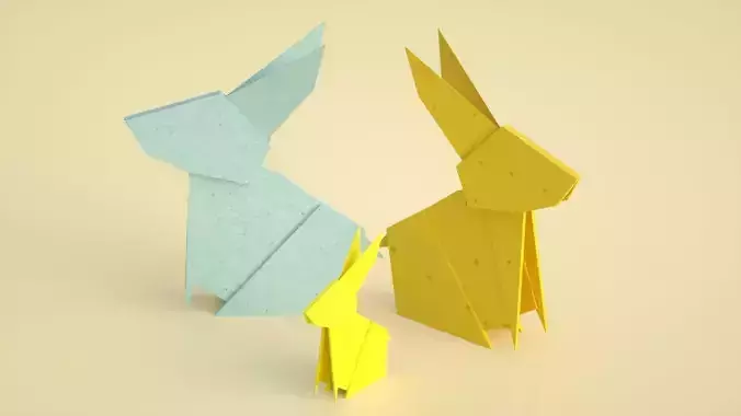 rabbit origami origami animals lowpoly