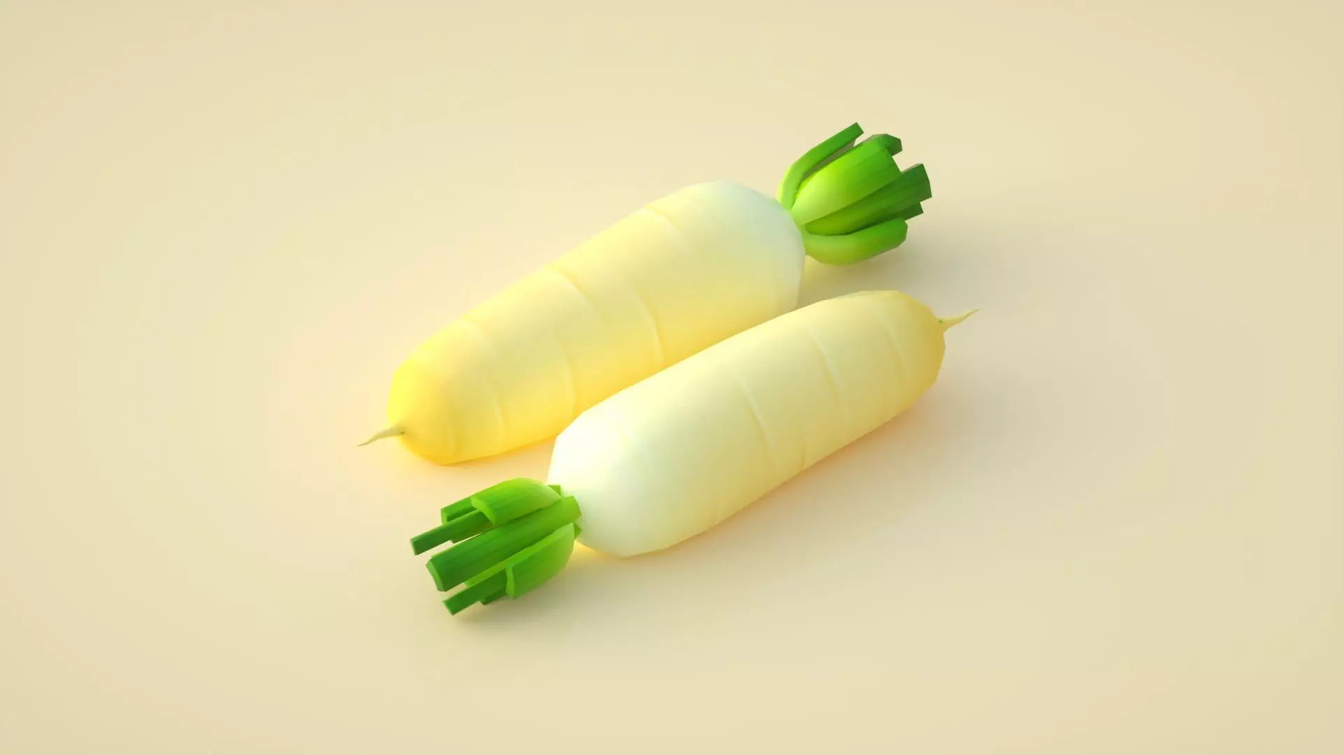 radish white radish 3D model