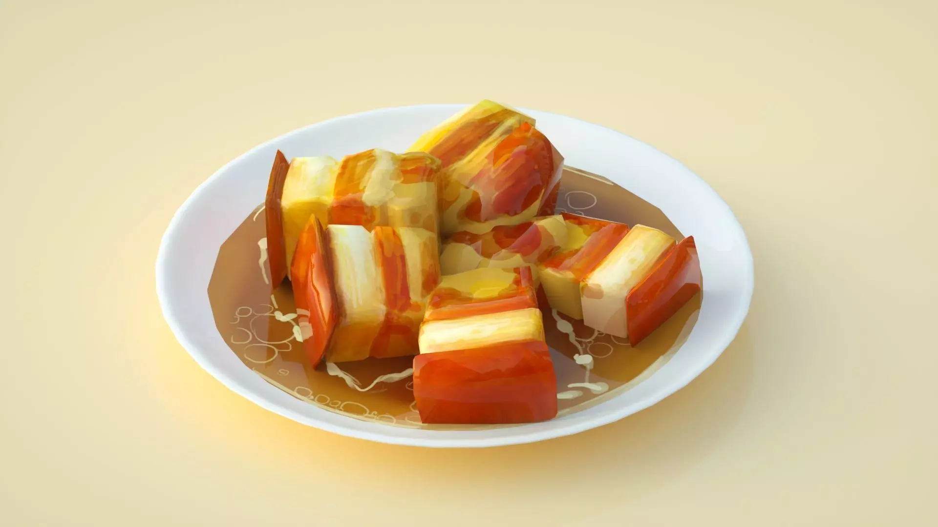 Braised Pork Dongpo Pork Chinese Food New Years Eve Dinner 3D model