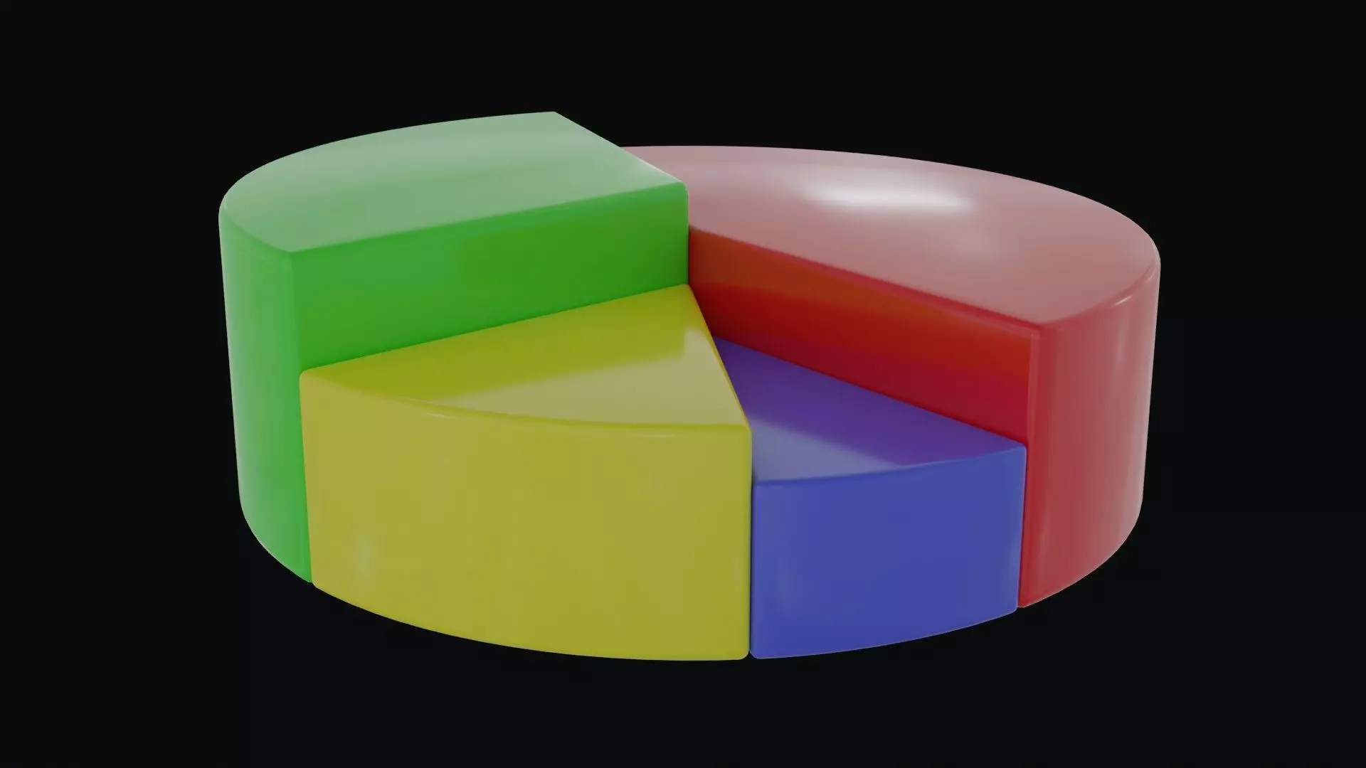 Animated Chart Pie Low-poly 3D model_0
