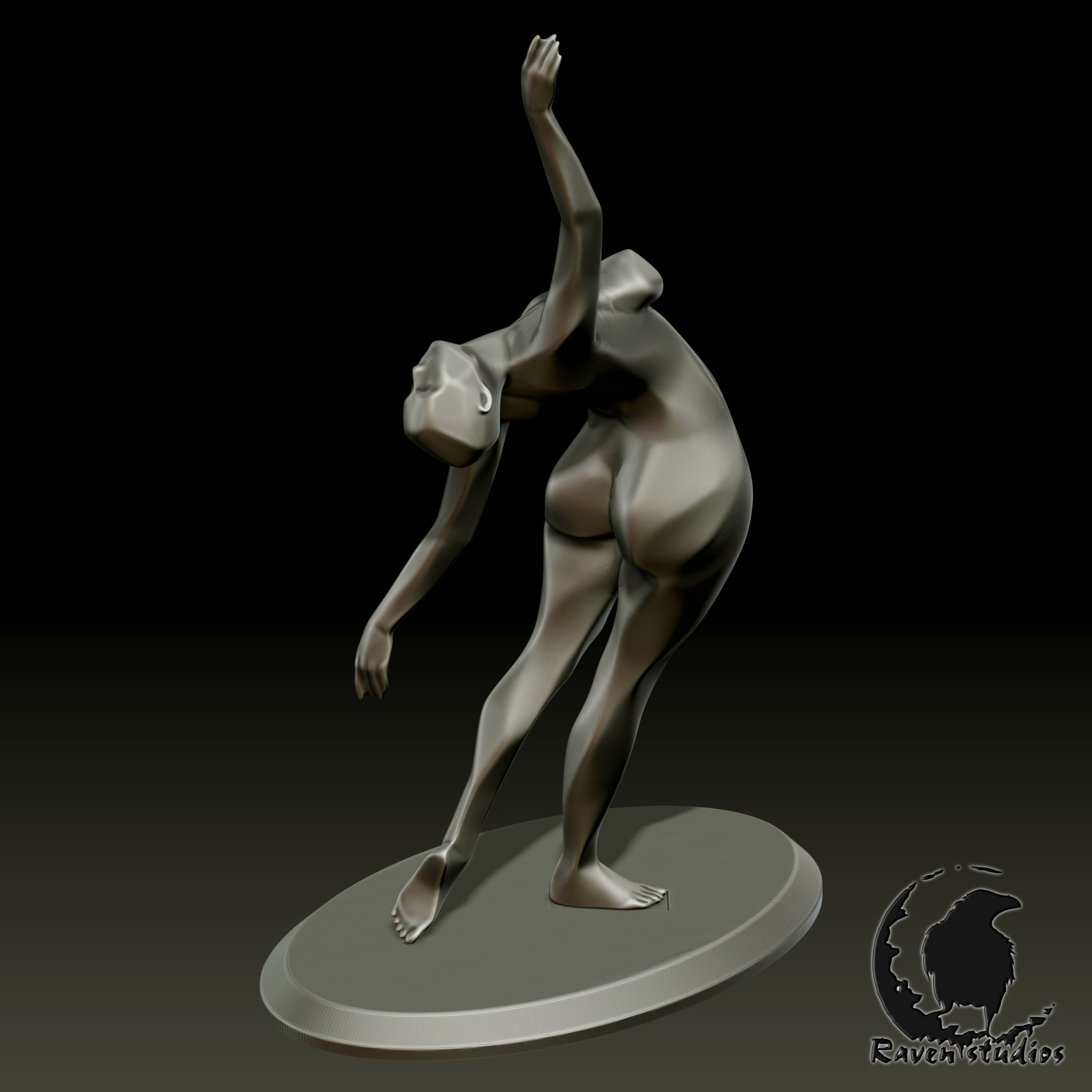 V2 CLAY DANCER      STATUE ORNAMENT 3D print model_7