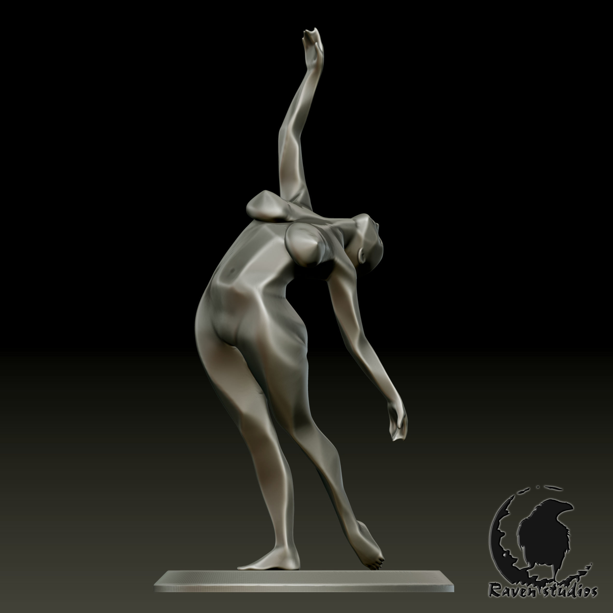 V2 CLAY DANCER      STATUE ORNAMENT 3D print model_2