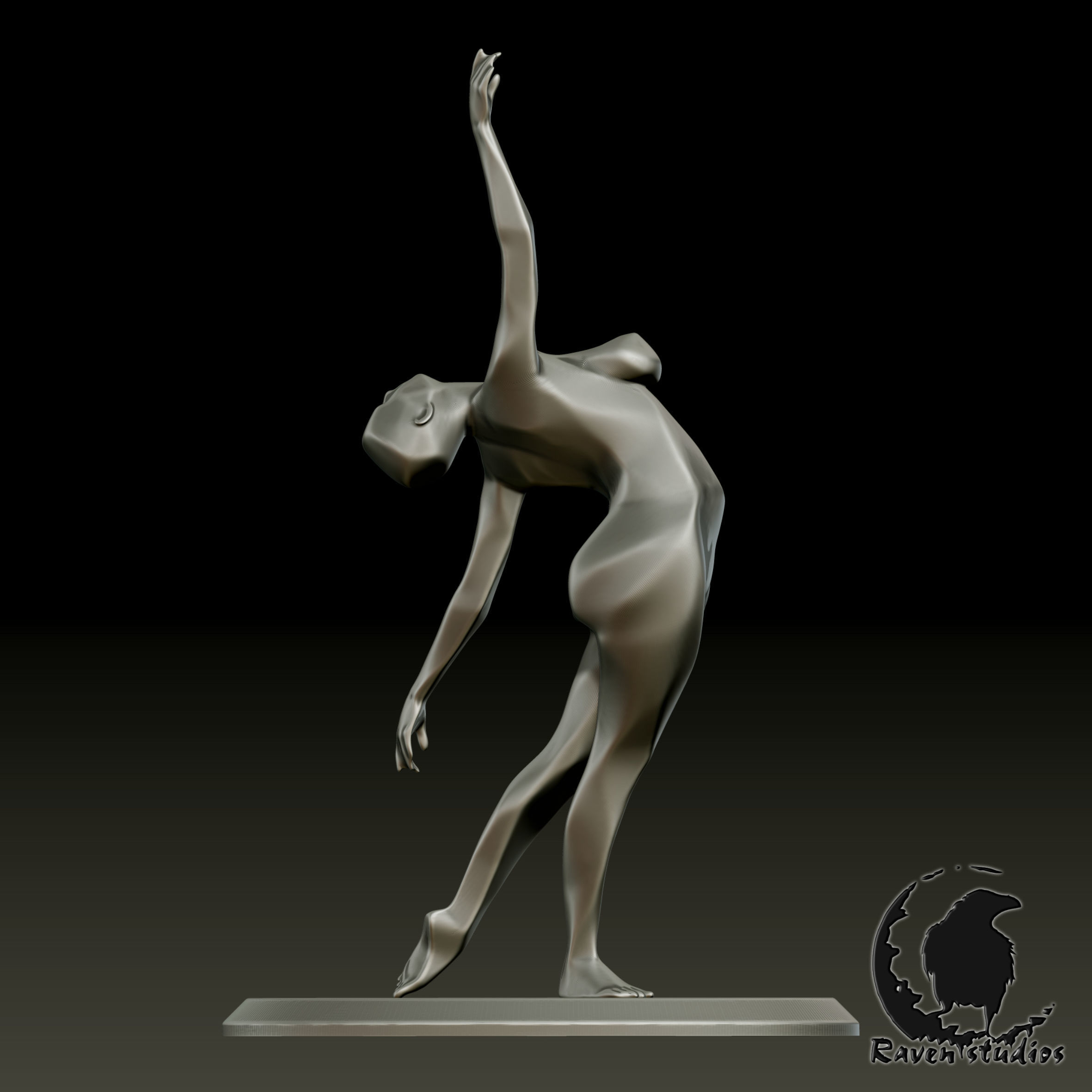V2 CLAY DANCER      STATUE ORNAMENT 3D print model_5