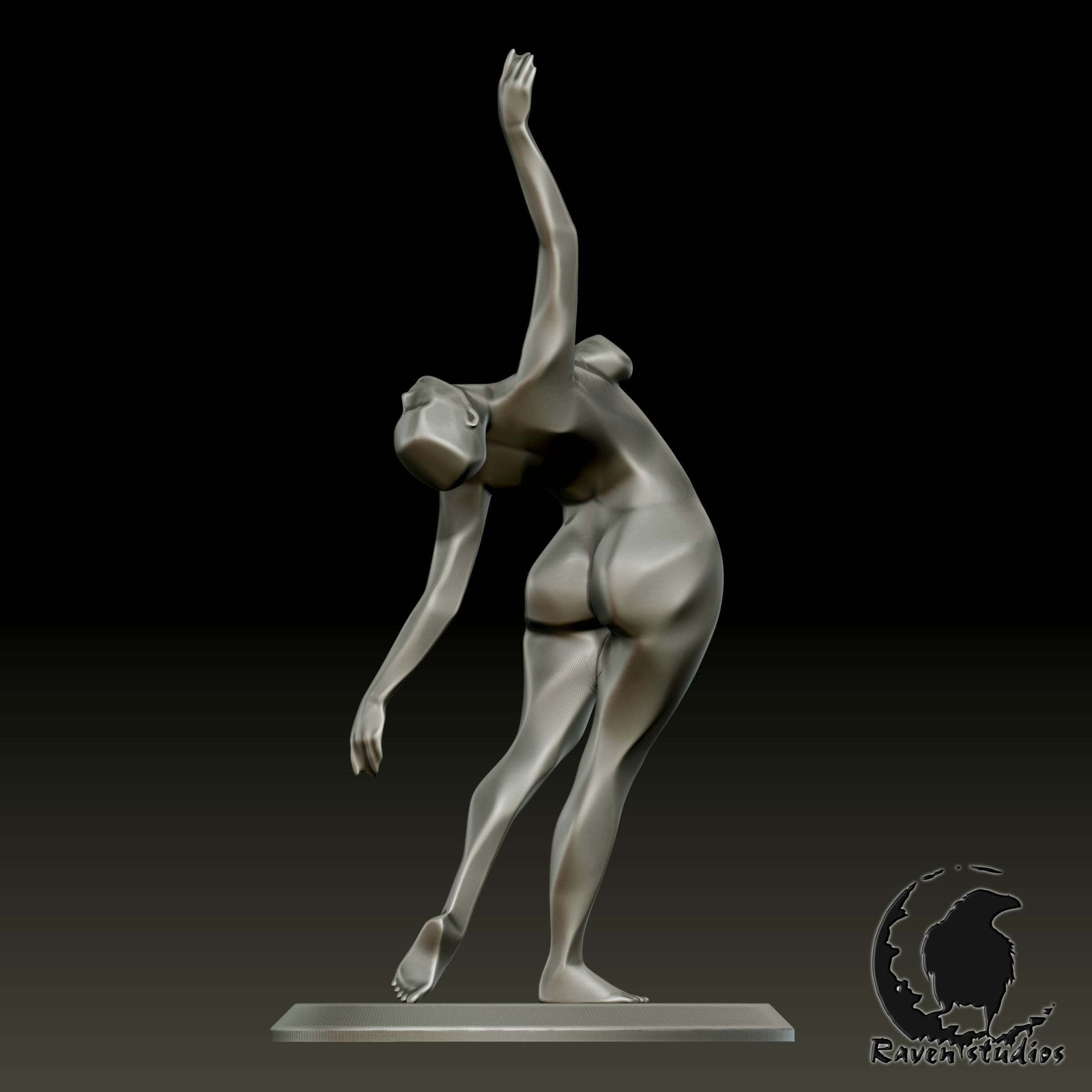 V2 CLAY DANCER      STATUE ORNAMENT 3D print model_6