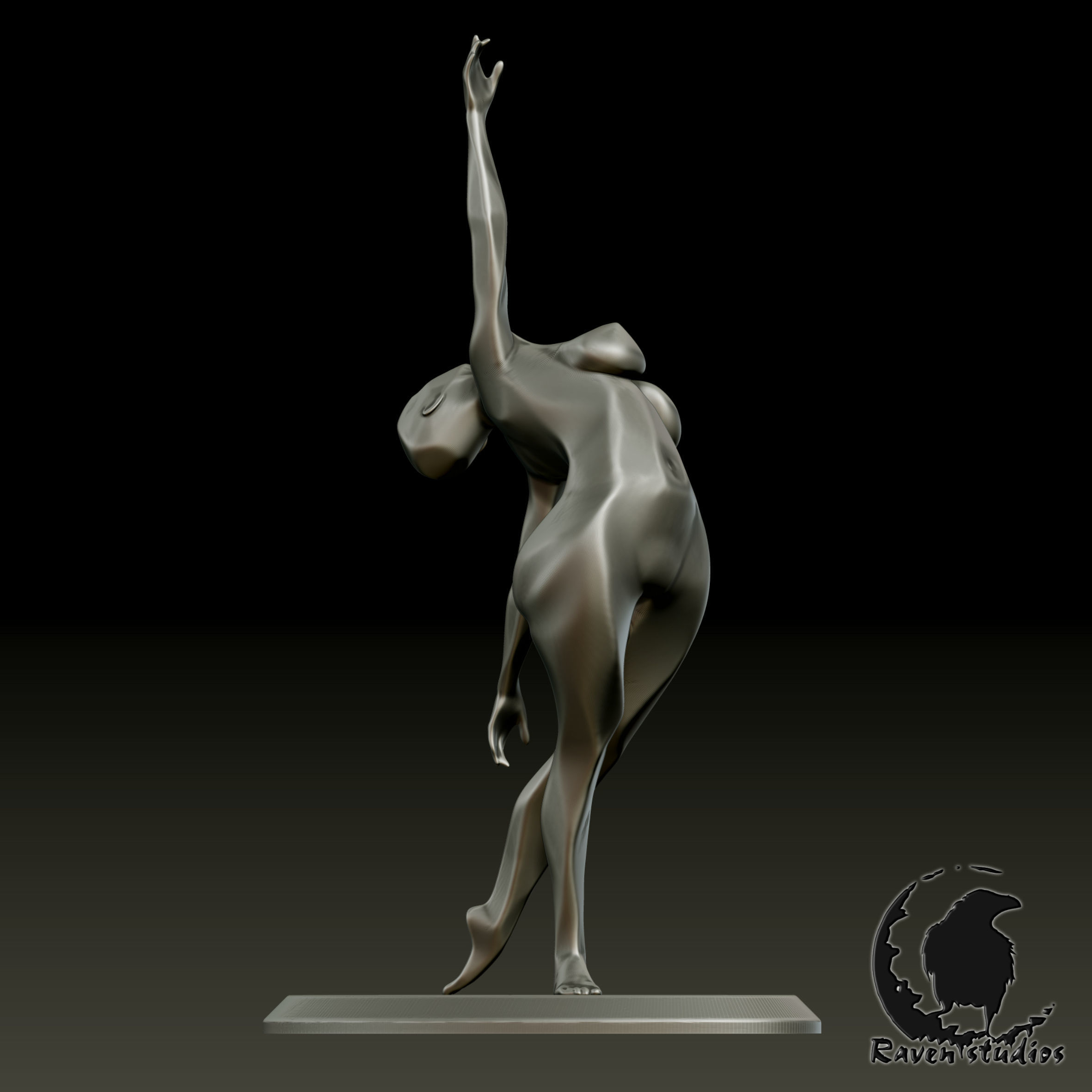 V2 CLAY DANCER      STATUE ORNAMENT 3D print model_4
