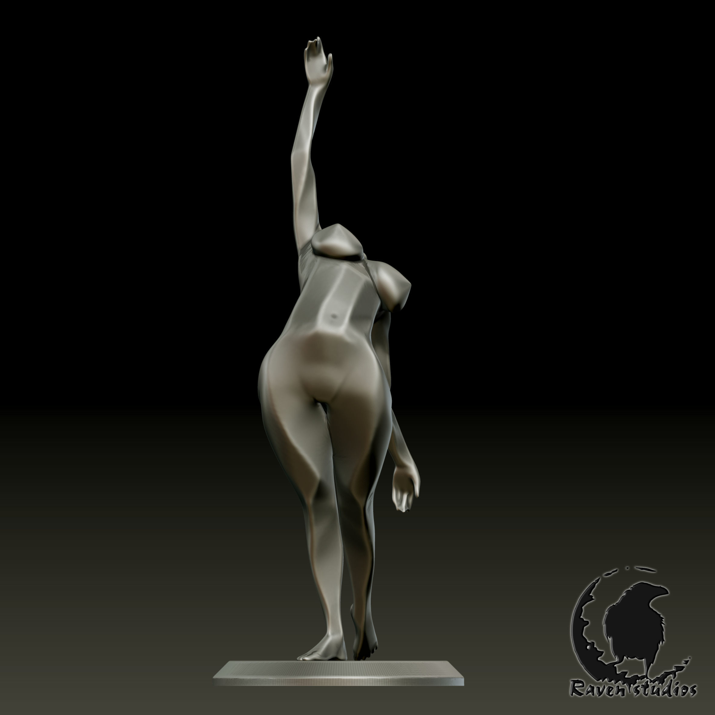 V2 CLAY DANCER      STATUE ORNAMENT 3D print model_3