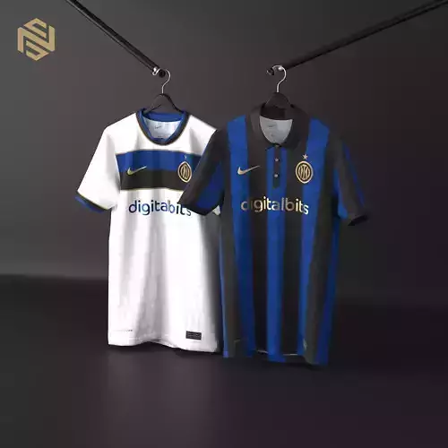 Stick Hanger with Nike Football Shirts for CLO3D 3D model