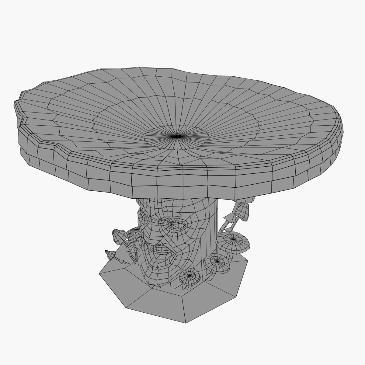 Head mushroom Low-poly 3D model_16