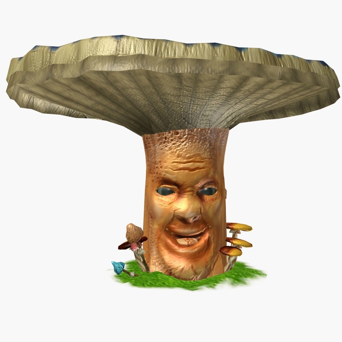 Head mushroom Low-poly 3D model_2