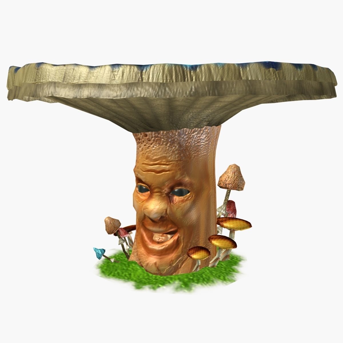 Head mushroom Low-poly 3D model_3