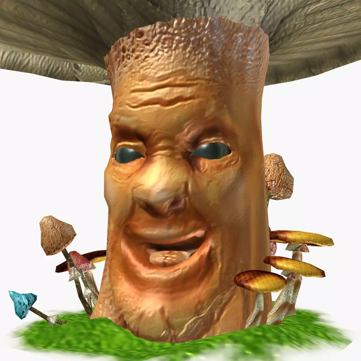 Head mushroom Low-poly 3D model_0