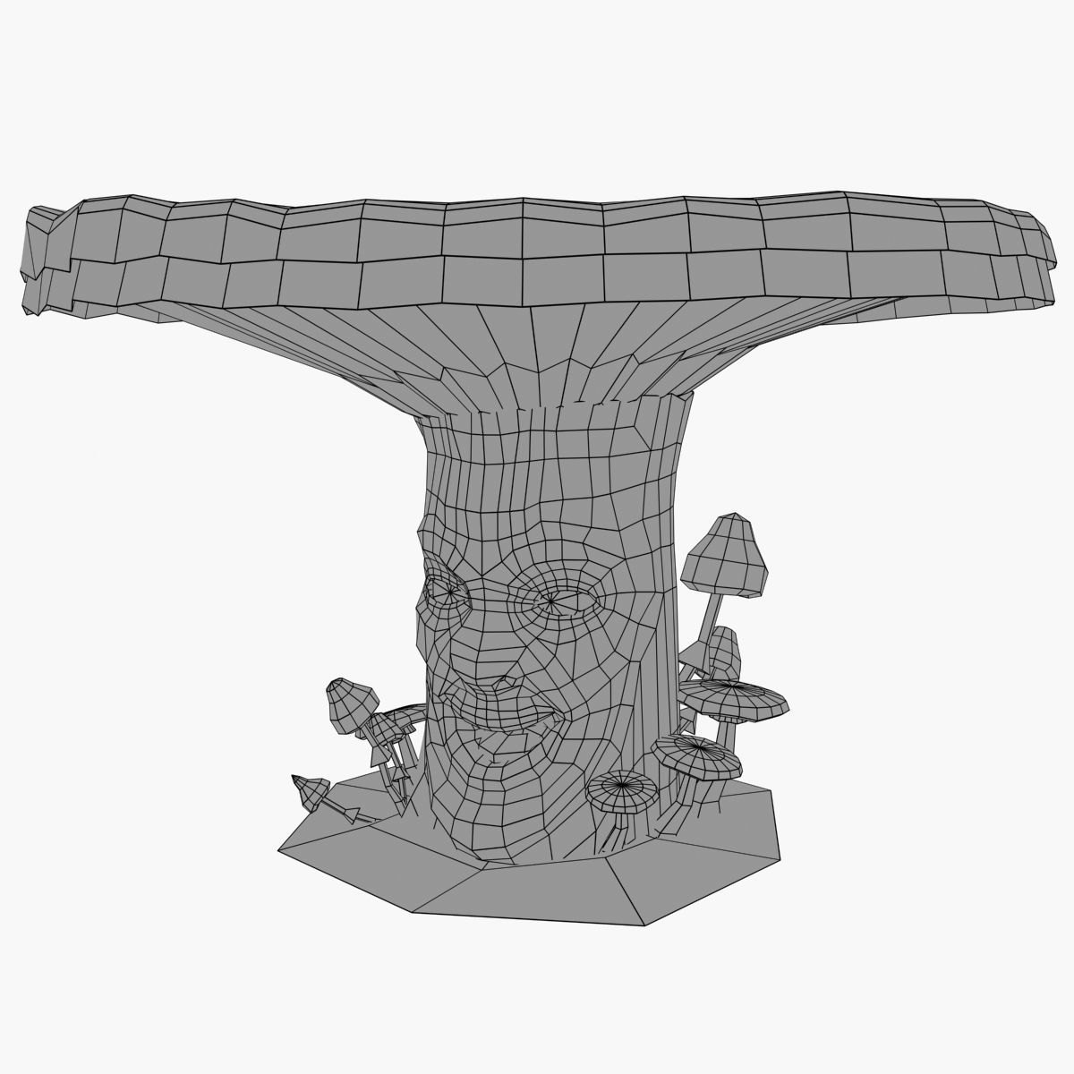 Head mushroom Low-poly 3D model_10