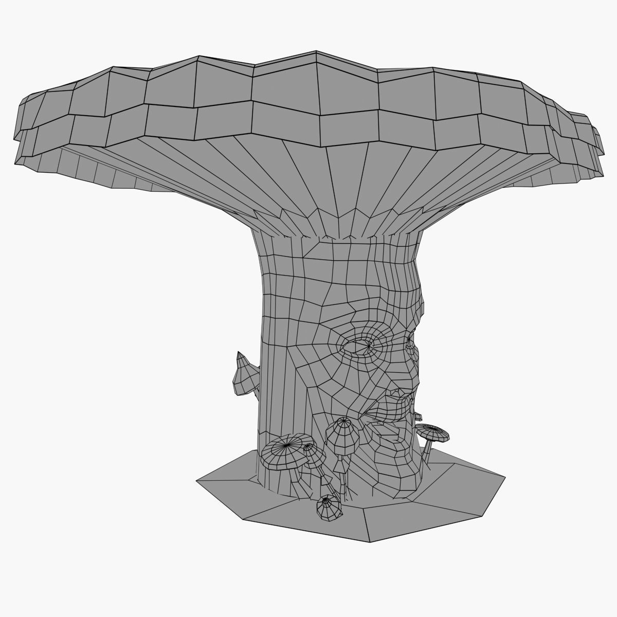 Head mushroom Low-poly 3D model_13