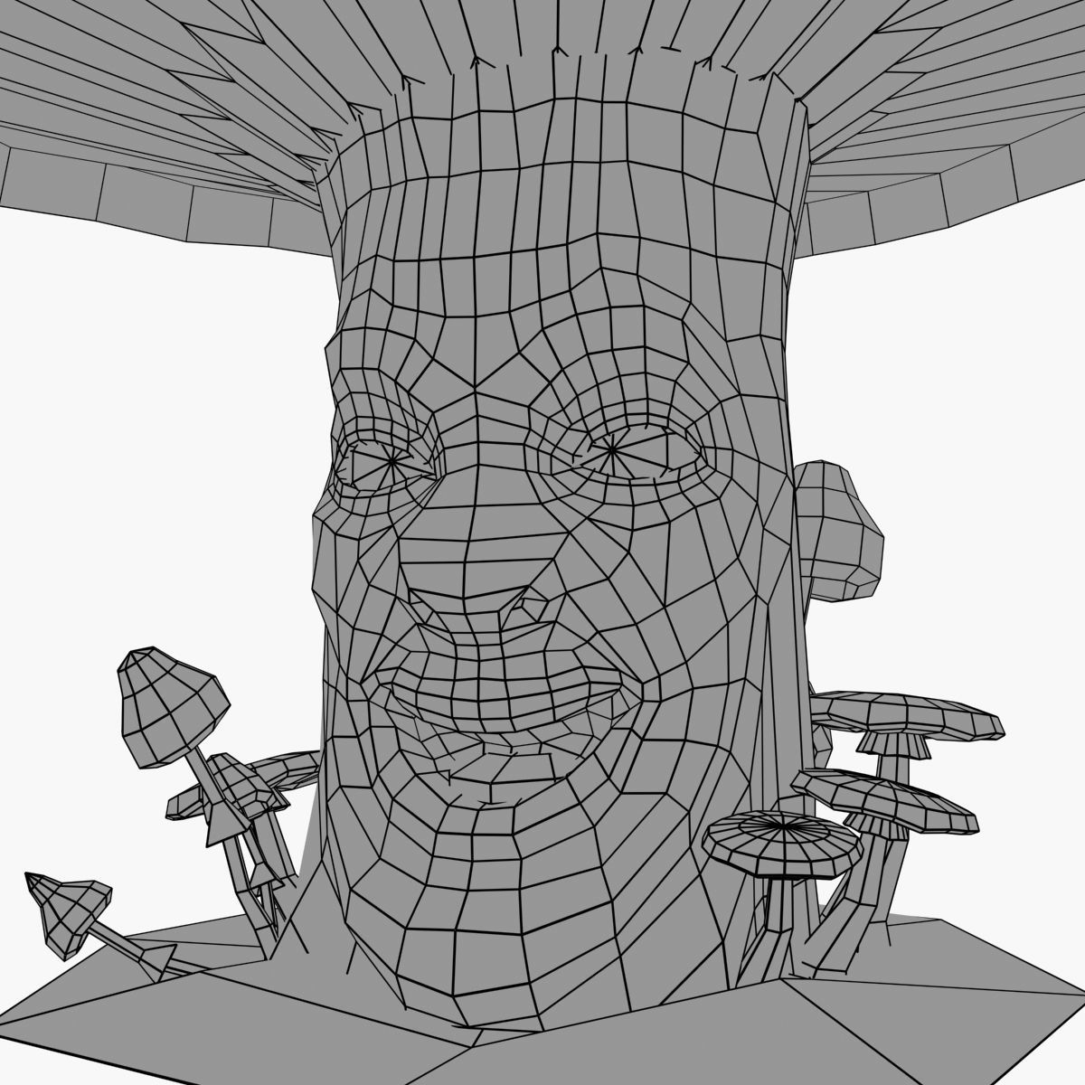 Head mushroom Low-poly 3D model_17