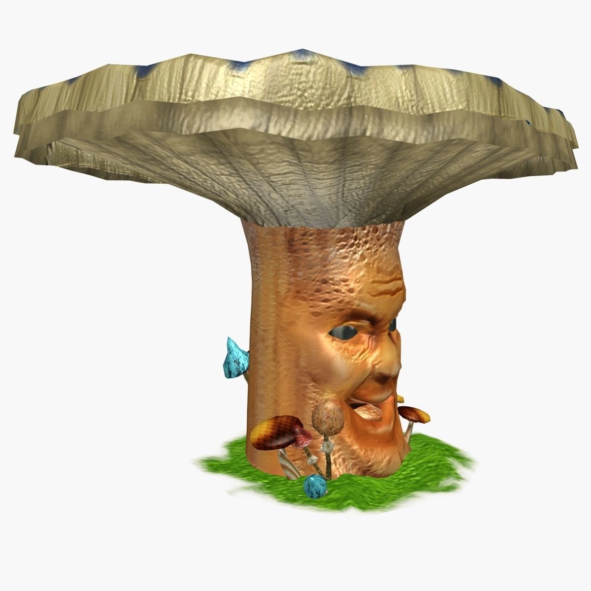 Head mushroom Low-poly 3D model_6