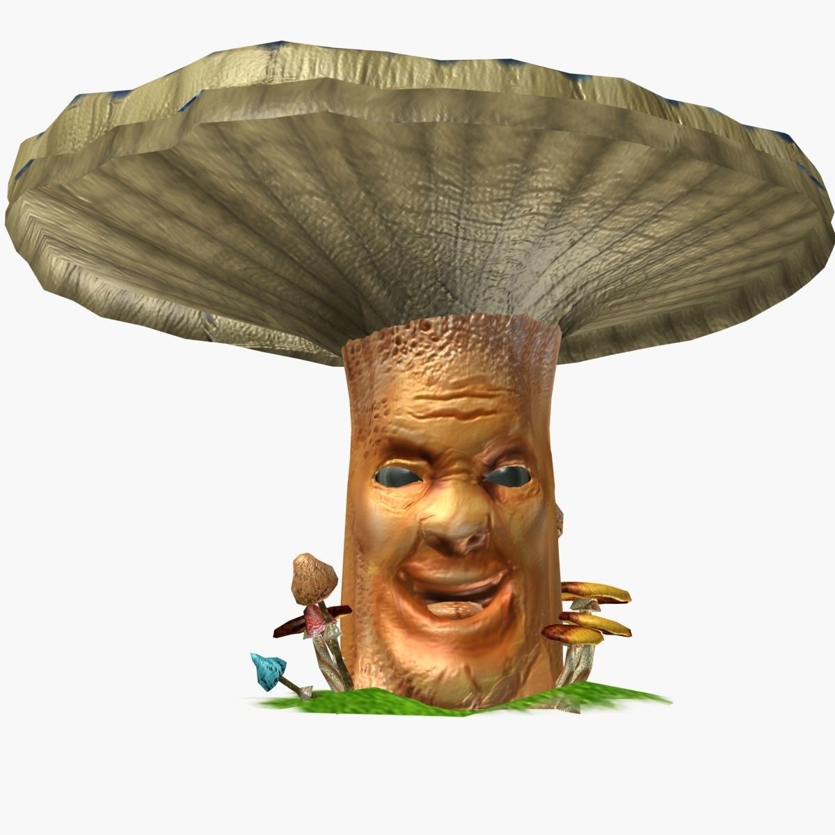 Head mushroom Low-poly 3D model_1
