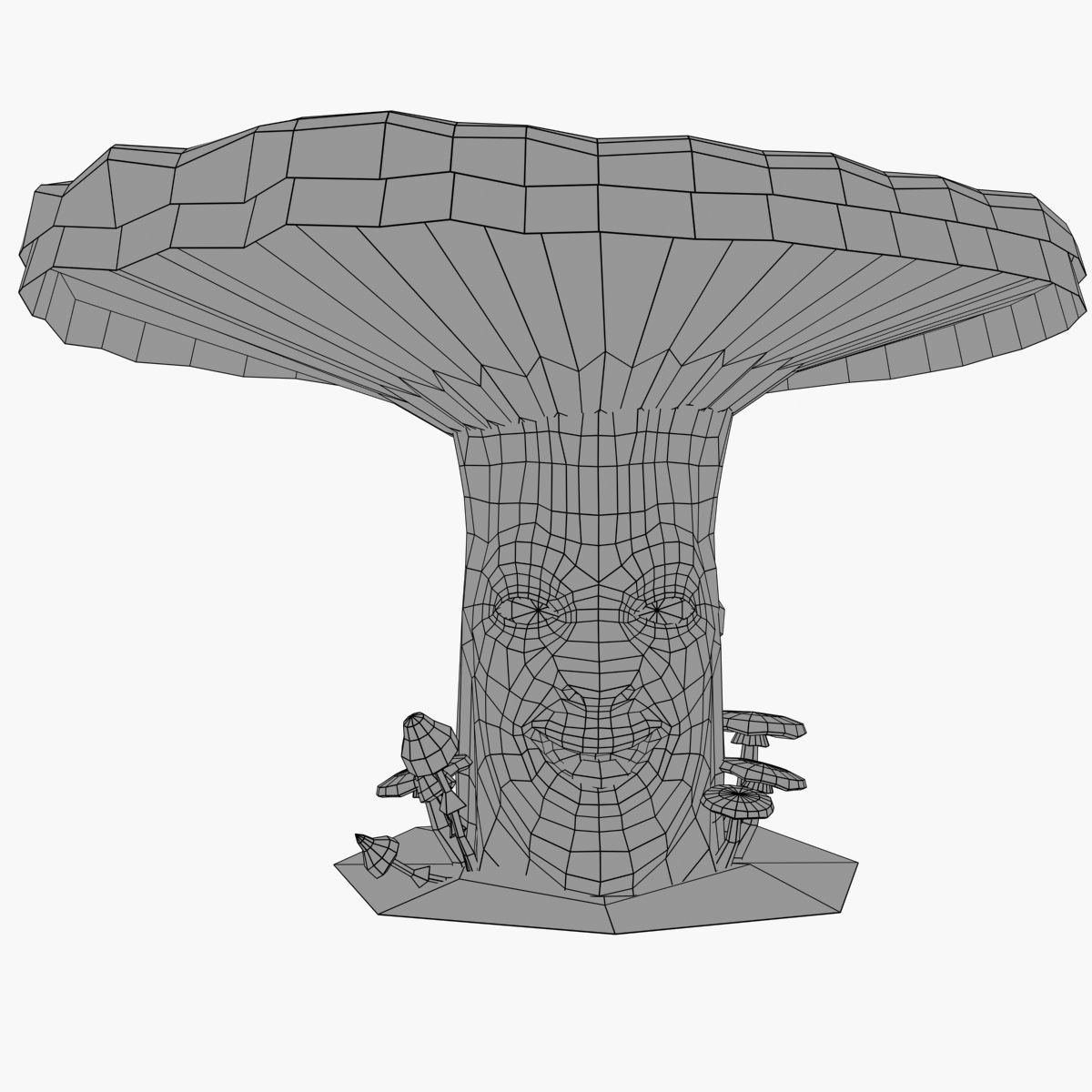 Head mushroom Low-poly 3D model_9