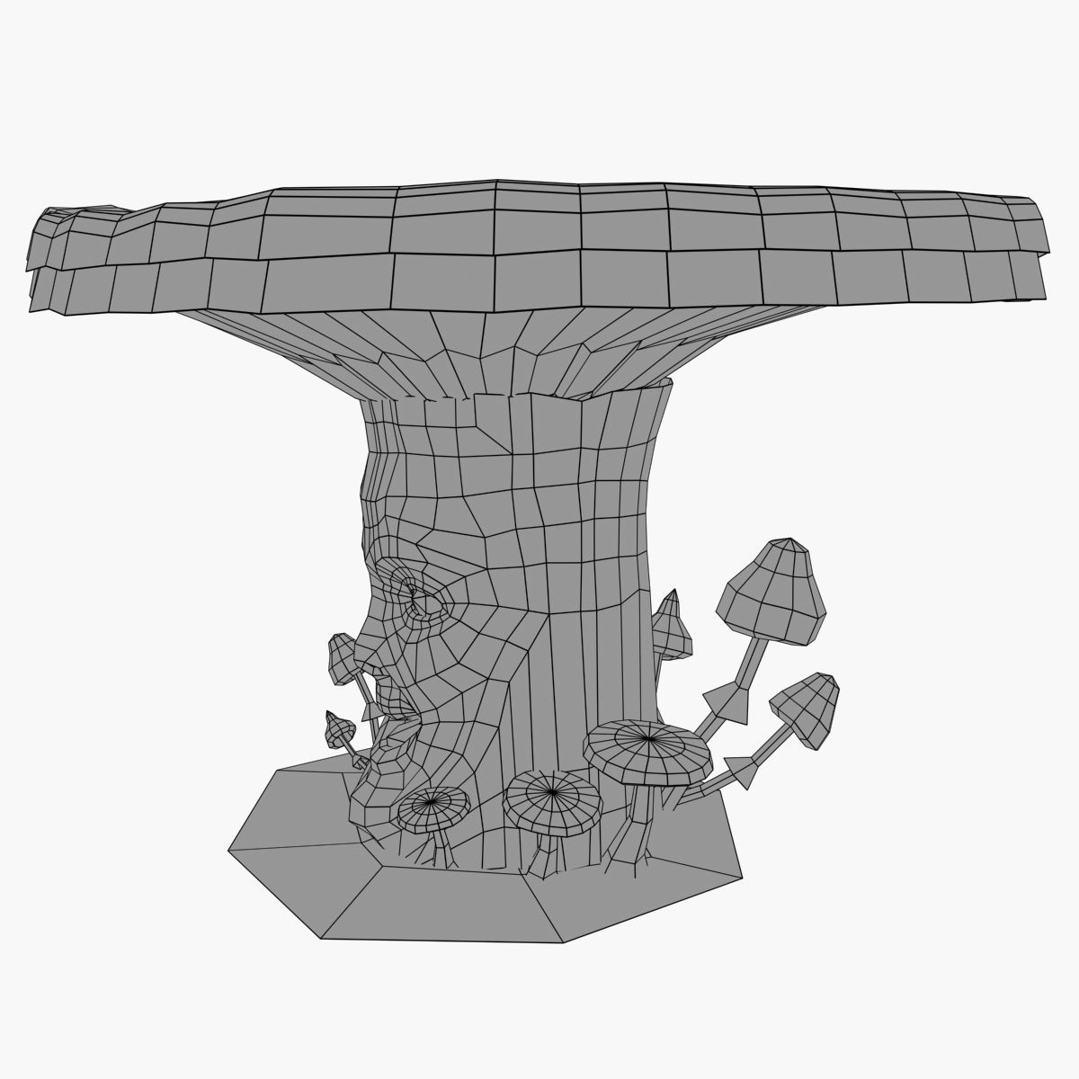 Head mushroom Low-poly 3D model_11